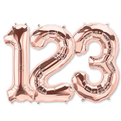 Large Numbers - Rose Gold Foil Mylar Balloons