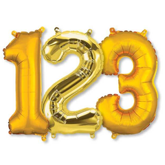Small Numbers - Gold Foil Mylar Balloons