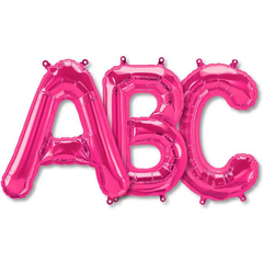 Small Letters - Magenta & Pink Foil Mylar Balloons