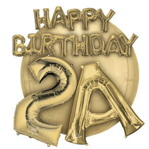 Anagram White Gold Balloons