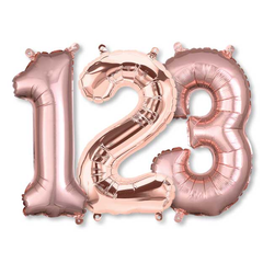 Small Numbers - Rose Gold Foil Mylar Balloons