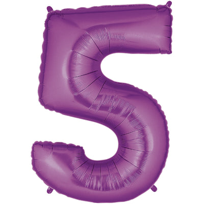 Betallic 40 inch NUMBER 5 - PURPLE MEGALOON Foil Balloon 15845PP-B-P