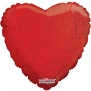 Kaleidoscope 18 inch HEART - HOLOGRAPHIC RED Foil Balloon 17691-K-U