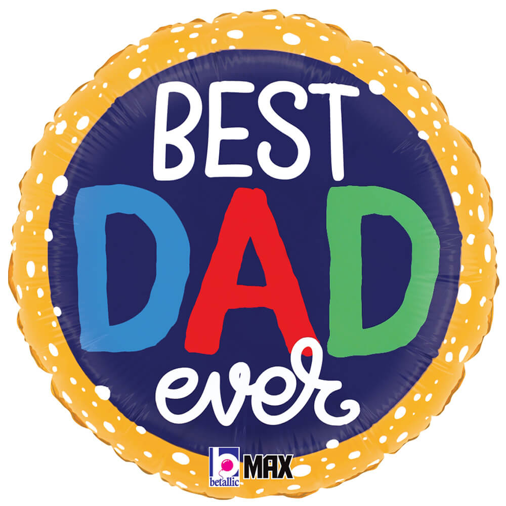 18 Inch Betallic Best Dad Ever Bubbles Foil Balloon 26345 - LA