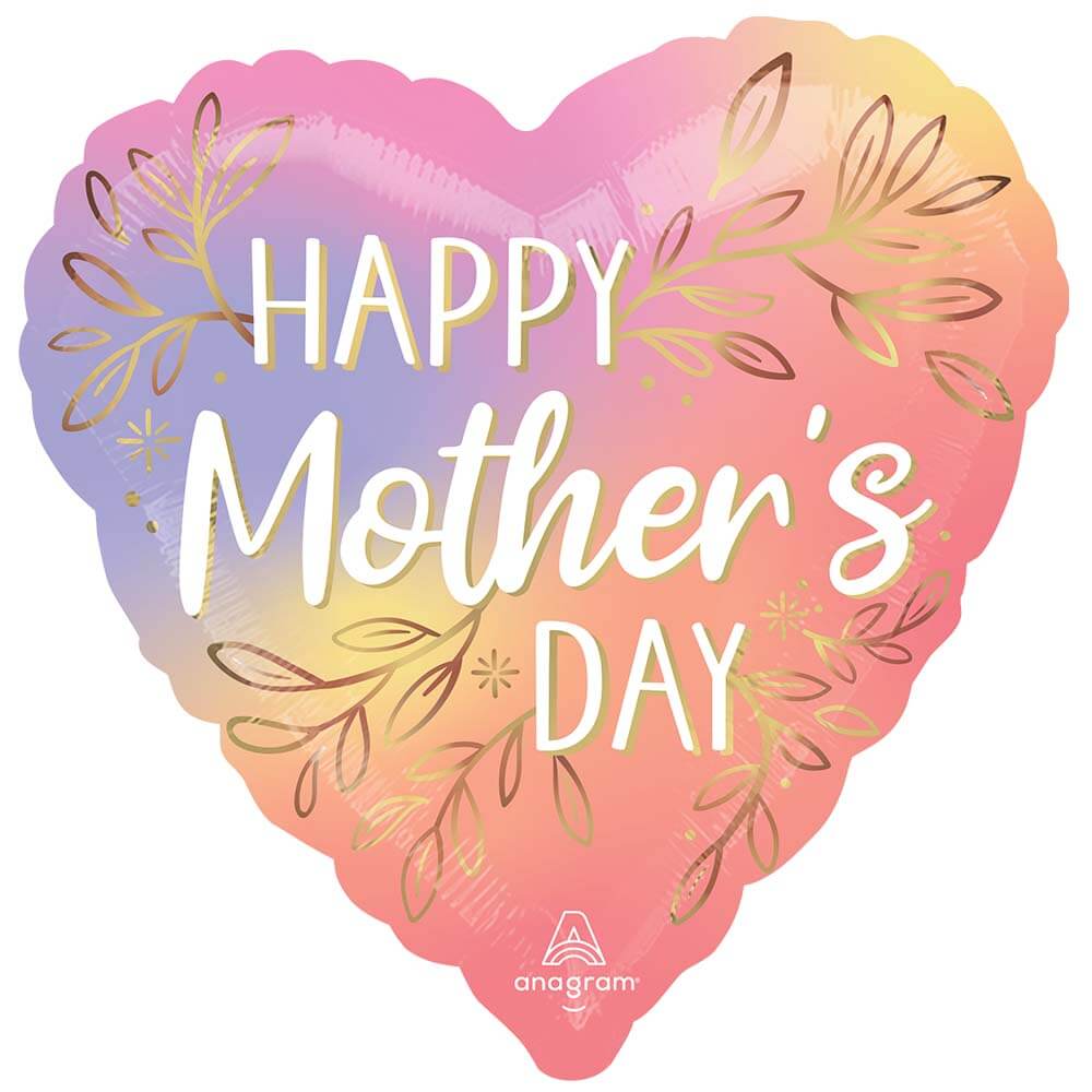18in Anagram Happy Mother Day Botanical Hearts Balloon 46734 - LA