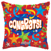 Kaleidoscope 18 inch CONGRATS STARS & STREAMERS Foil Balloon 19297-18S-K-P