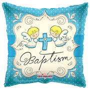 Kaleidoscope 18 inch CUTE ANGELS BAPTISM BOY Foil Balloon