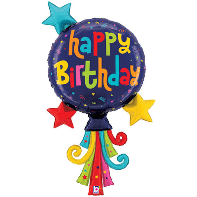 Betallic 40 inch HAPPY BIRTHDAY STREAMERS Foil Balloon 25357P-B-P