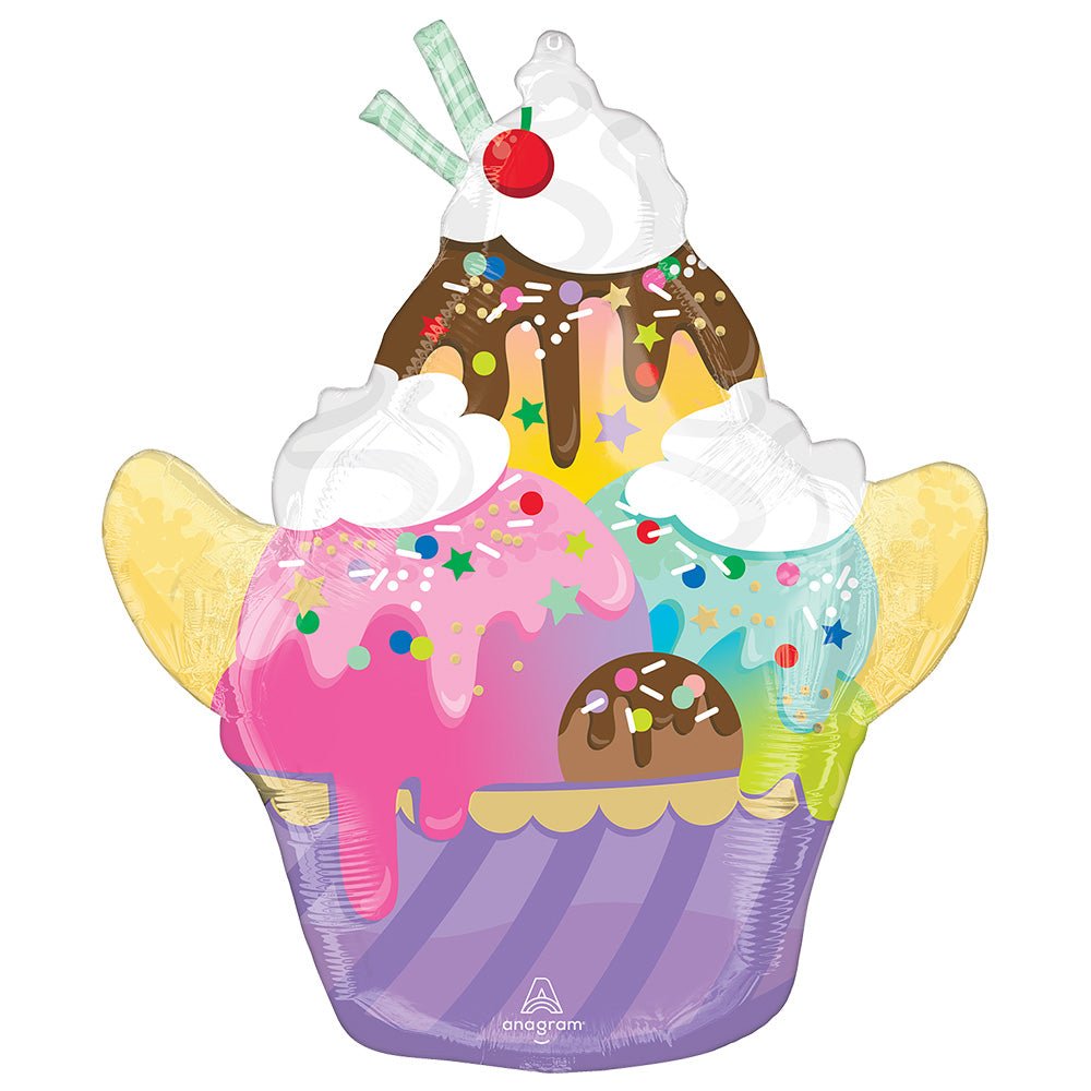 26 Inch Anagram Here's The Scoop Sundae Foil Balloon 47625 - LA