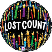 Betallic 18 inch LOST COUNT CANDLES Foil Balloon 26371P-B-P