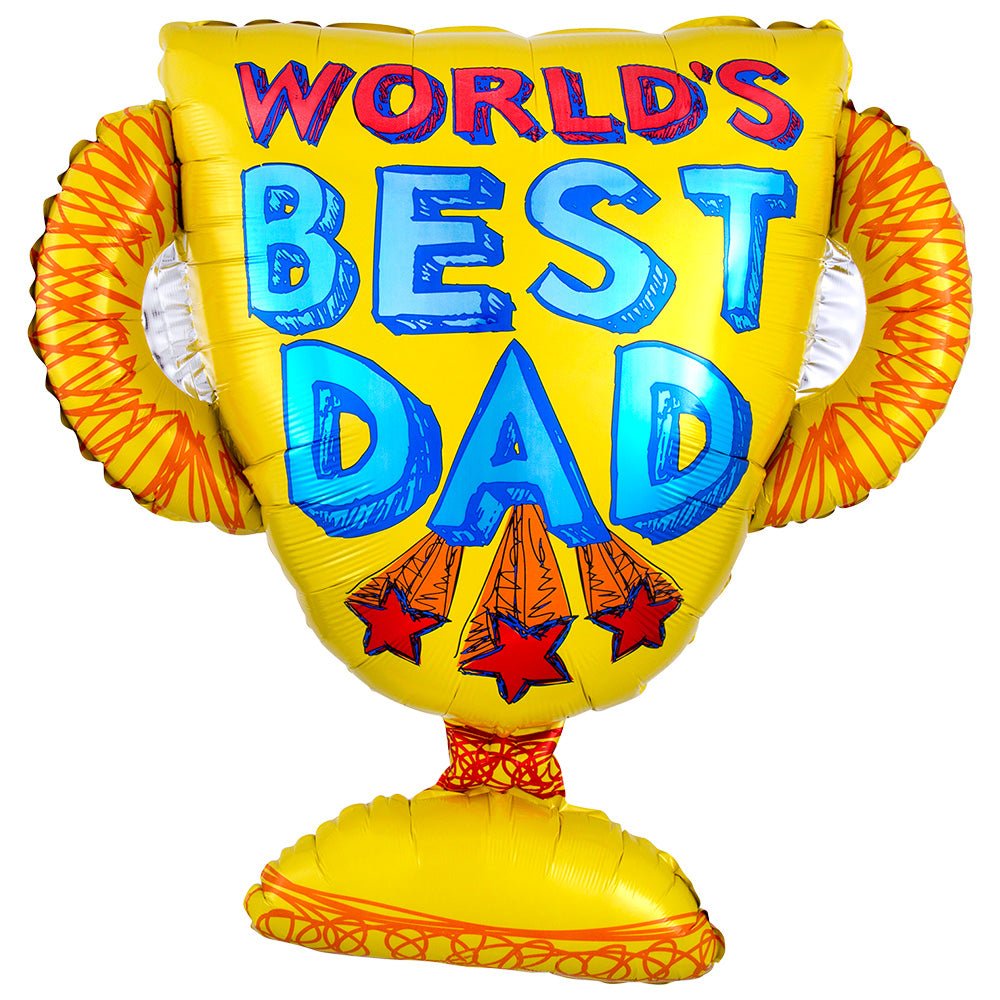 27 Inch Anagram Best Dad Trophy Foil Balloon 26023 - LA Balloons