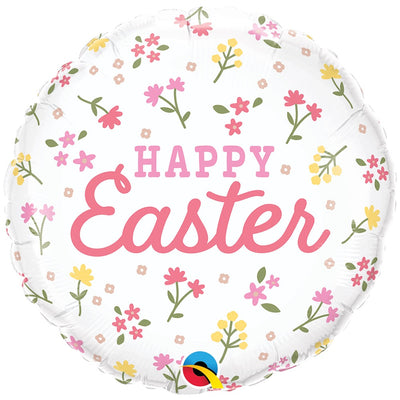 Qualatex 18 inch HAPPY EASTER DITSY FLORAL Foil Balloon 34324-Q-P