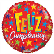 Kaleidoscope 18 inch FELIZ CUMPLEAÑOS ROJO Foil Balloon 37168-18F-K-U