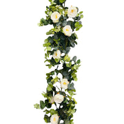 Party Brands 6.5 foot EUCALYPTUS GARLAND WITH FLOWERS Party Decoration 400262-PB