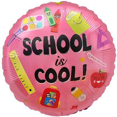 Party Brands 18 inch SCHOOL IS COOL! - PINK Foil Balloon 400806-PB-U