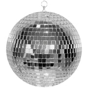 Party Brands 12 inch SILVER MIRROR DISCO BALL WITH HOOK Party Decoration 401026-PB-U