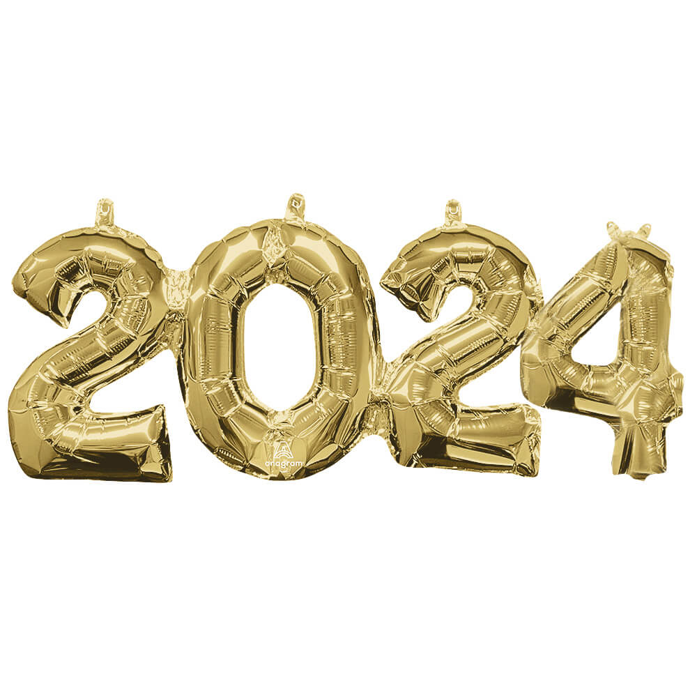 23 inch Anagram 2024 Block Phrase Gold Foil Balloon 46252