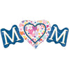 Anagram 40 inch MOM SPRINKLED HEARTS SUPERSHAPE Foil Balloon 46742-01-A-P
