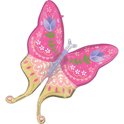Anagram 33 inch SPRING CHEER BUTTERFLY SUPERSHAPE Foil Balloon 46760-01-A-P