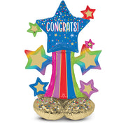 Anagram 36 inch COLORFUL STAR BURSTS AIRLOONZ Foil Balloon 47168-01-A-P