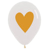 Sempertex 11 inch HEART OF GOLD Latex Balloons