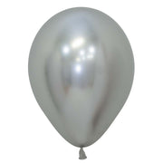 Sempertex 9 inch SEMPERTEX REFLEX SILVER Latex Balloons 52145-B