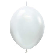 Sempertex 6 inch SEMPERTEX LINK-O-LOON PEARL WHITE Latex Balloons 54661-B