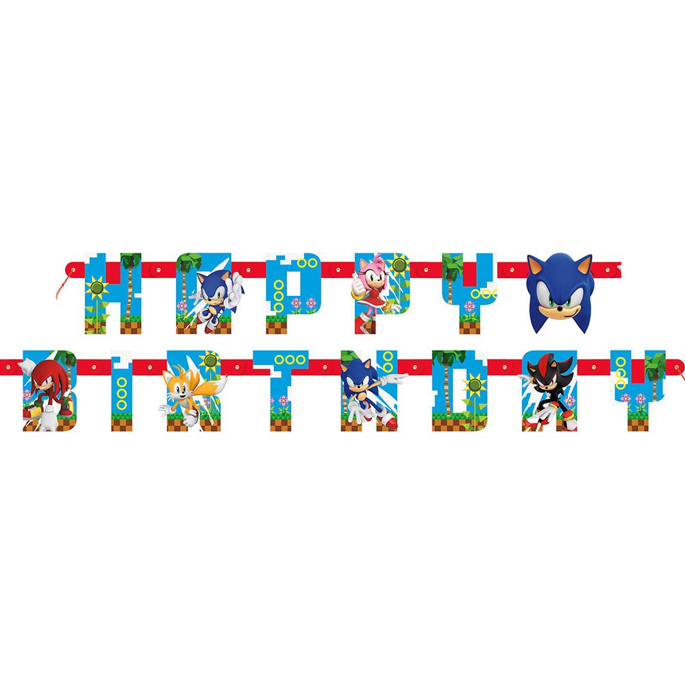 Sonic The Hedgehog Happy Birthday Jointed Banner 6.25 ft, image size:1000x1000