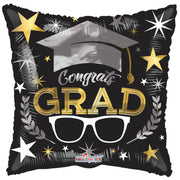 Kaleidoscope 18 inch CONGRATS GLASSES Foil Balloon 85354-18S-K-P