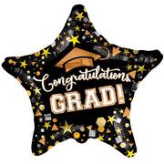 Kaleidoscope 4 inch CONGRATULATIONS GRAD STAR (AIR-FILL ONLY) Foil Balloon 85385-04F-K-U