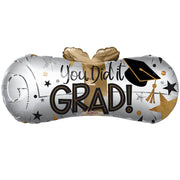 Kaleidoscope 18 inch YOU DID IT GRAD DIPLOMA MATTE Foil Balloon 85522-18S-K-P