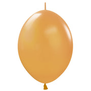 Sempertex 6 inch SEMPERTEX LINK-O-LOON - METALLIC GOLD Latex Balloons 54682-B