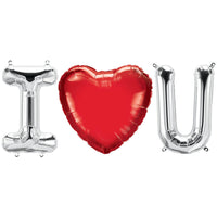 Northstar 16 inch I (HEART) U - NORTHSTAR LETTERS KIT (AIR-FILL ONLY) Foil Balloon KT-400668-N-P