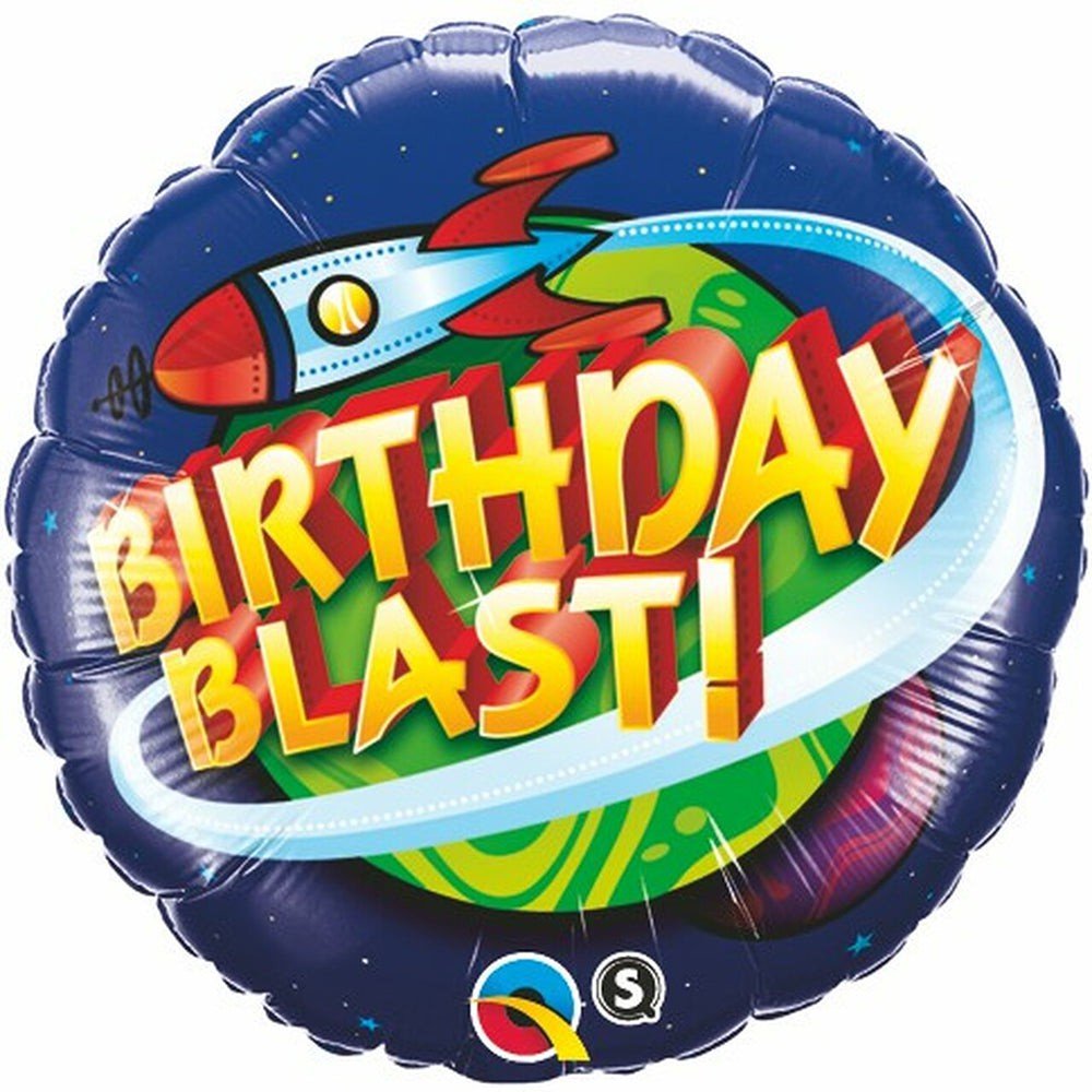 18 inch Qualatex Birthday Blast Rocket Foil Balloon - 29564 - LA