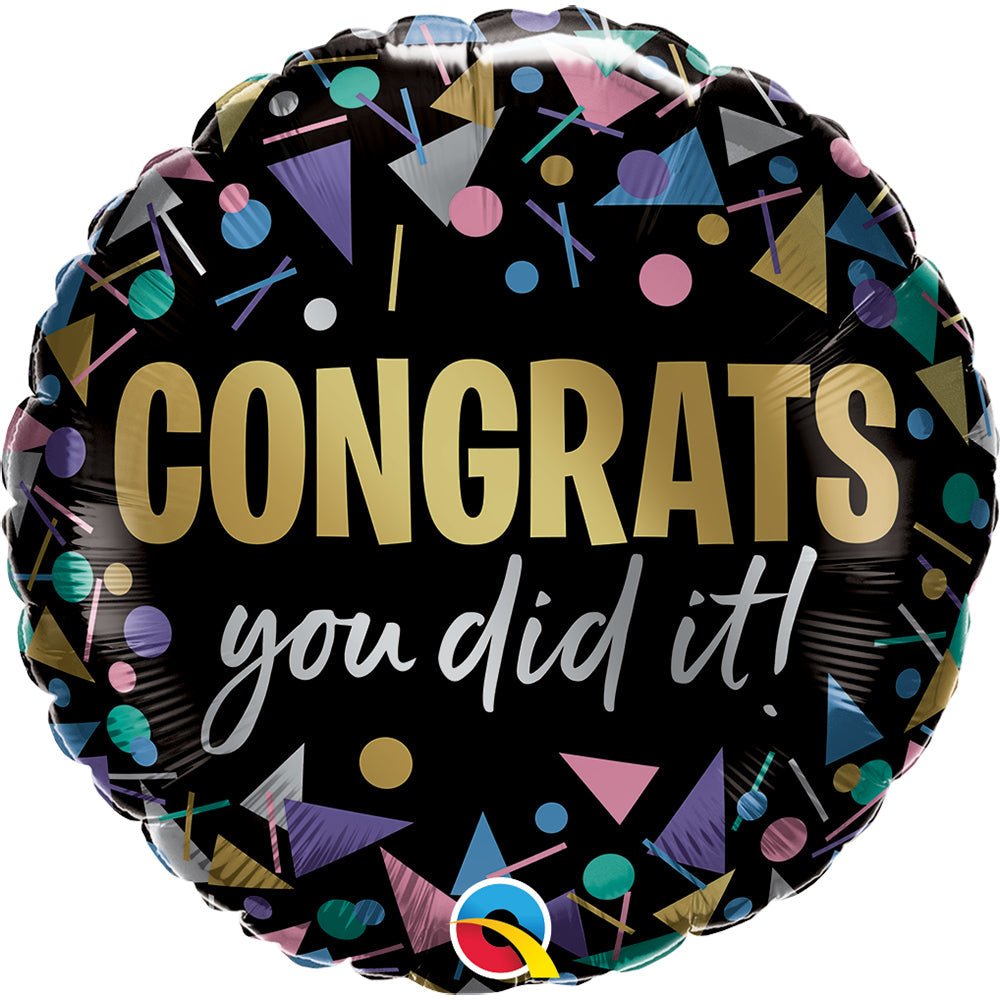 18 in Qualatex Congrats You Did It Metallic Balloon 17449 - LA