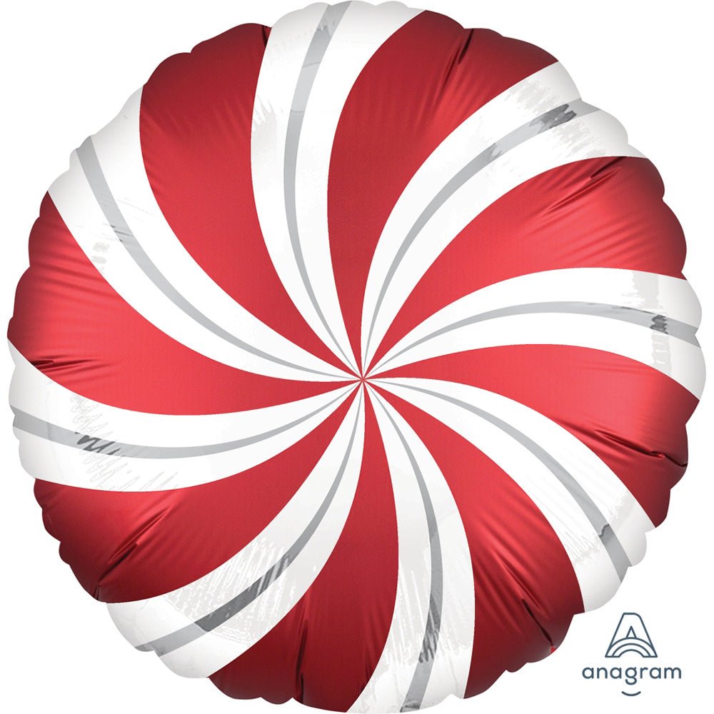 18in Anagram Satin Infused Sangria Candy Swirls Balloon - LA Balloons
