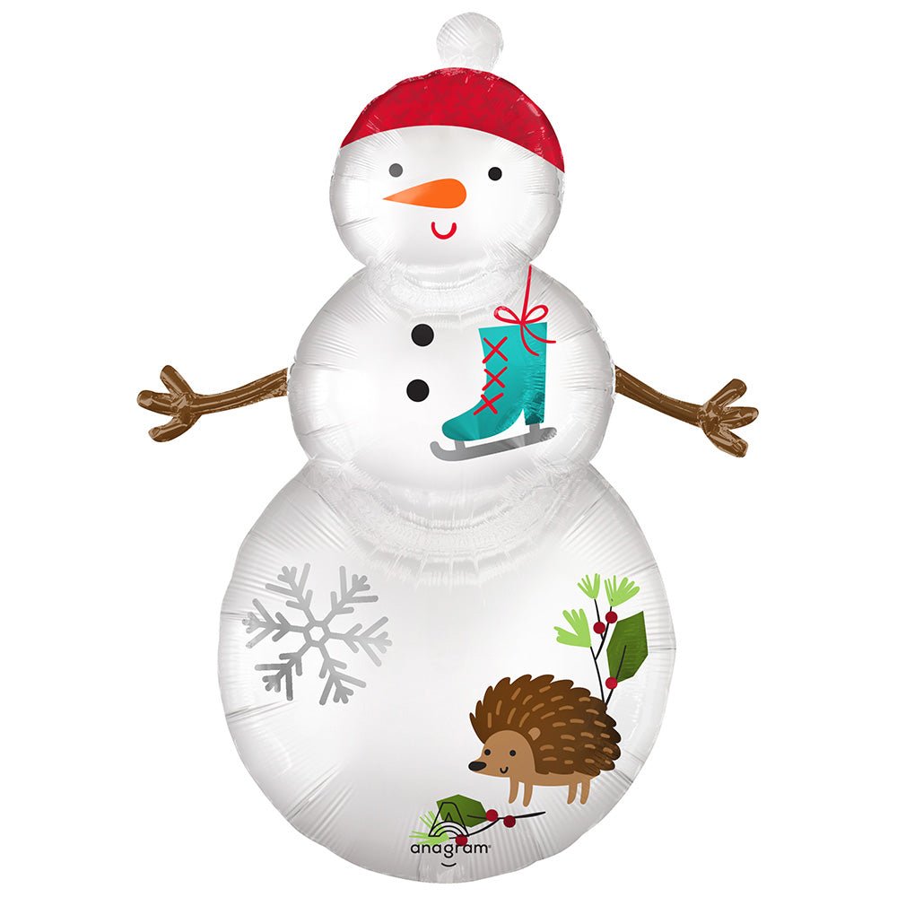 38 inch Anagram Satin Woodland Snowman Foil Balloon - 44899 - LA