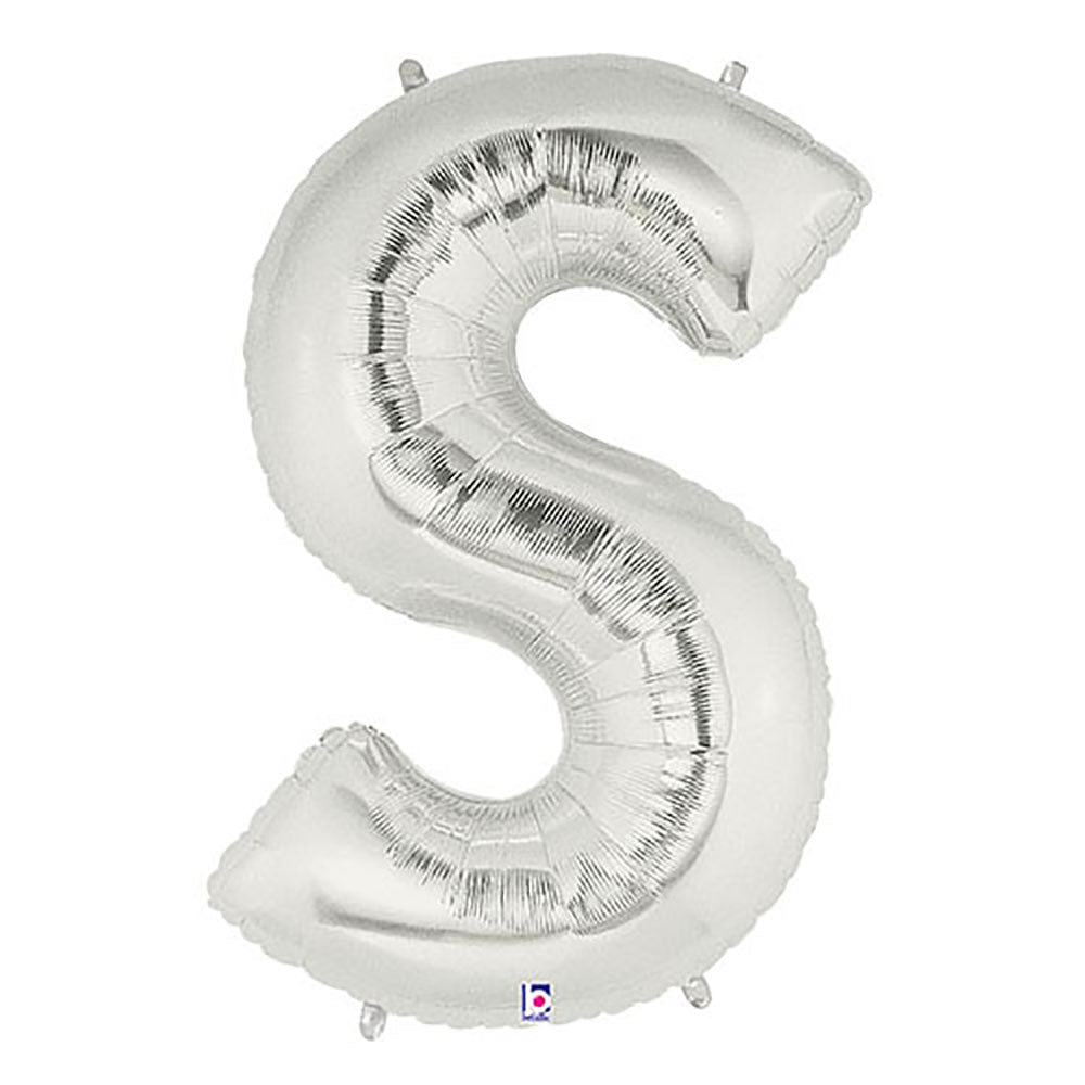 40 in Betallic Letter S Silver Megaloon Foil Balloon 15919SP - LA