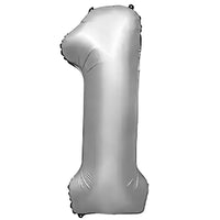 Party Brands 32 inch NUMBER 1 - METAL BALLOONS - SILVER Foil Balloon 400052-PB-U