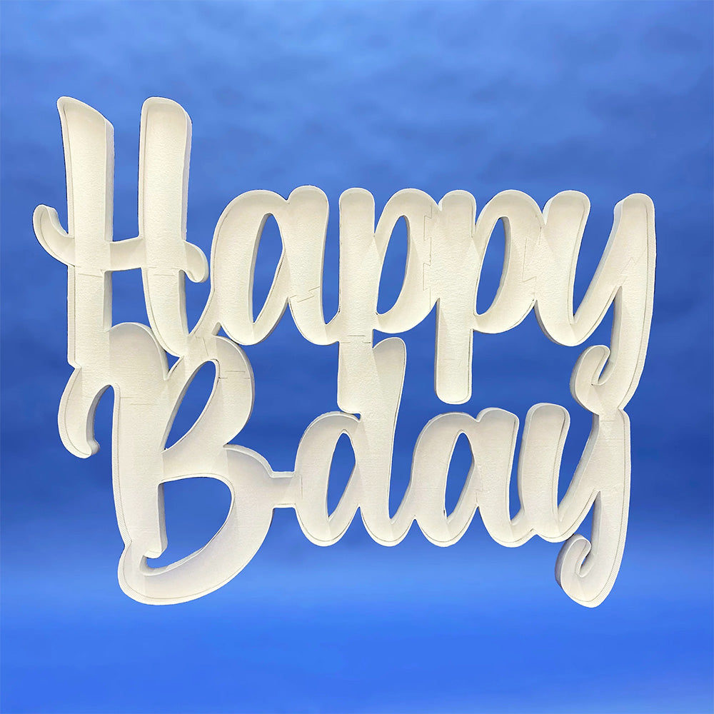 CURSIVE Happy Birthday Cake Topper - BLUE