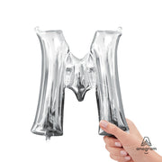 Anagram 16 inch LETTER M - ANAGRAM - SILVER (AIR-FILL ONLY) Foil Balloon 33036-11-A-P