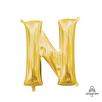 Anagram 16 inch LETTER N - ANAGRAM - GOLD (AIR-FILL ONLY) Foil Balloon 33039-11-A-P