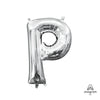 Anagram 16 inch LETTER P - ANAGRAM - SILVER (AIR-FILL ONLY) Foil Balloon 33042-11-A-P