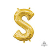 Anagram 16 inch LETTER S - ANAGRAM - GOLD (AIR-FILL ONLY) Foil Balloon 33049-11-A-P
