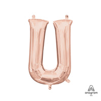 Anagram 16 inch LETTER U - ANAGRAM - ROSE GOLD (AIR-FILL ONLY) Foil Balloon 37472-11-A-P