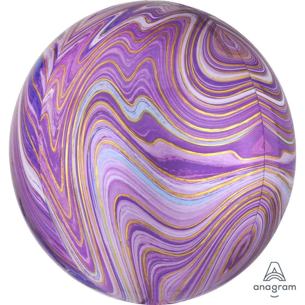 16 Purple Marblez Orbz Balloon