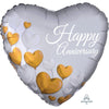 Anagram 18 inch ANNIVERSARY PLATINUM HEARTS Foil Balloon 38001-02-A-P