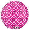Anagram 18 inch CIRCLE - QUATREFOIL PINK AND WHITE Foil Balloon 32659-02-A-U