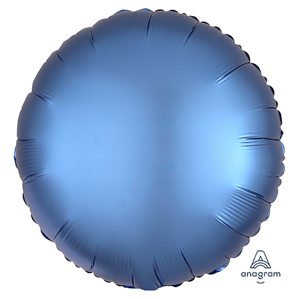 18 In Anagram Round Satin Luxe Azure Foil Balloon 36808