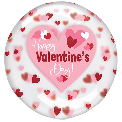 Anagram 18 inch CLEAR VALENTINE PLAYFUL HEARTS Foil Balloon 45154-11-A-P